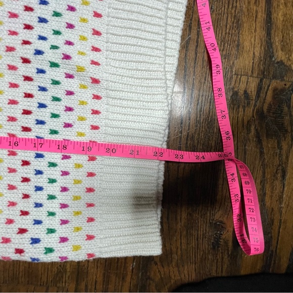 Talbots Rainbow Sweater Medium Petite Puff Sleeve Knit Ribbed Retro - Picture 5 of 6